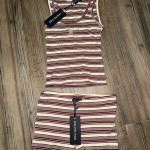 Fox Maroon and Cream Striped Apparel